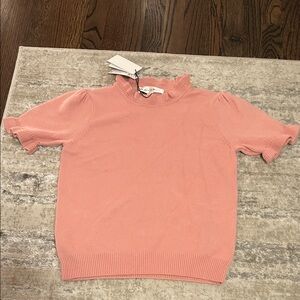chelsea & theodore short sleeve mockneck sweater